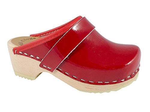 MB Clogs Original Schwedenclogs Holzclogs Kinderclogs Lackleder rot von MB Clogs