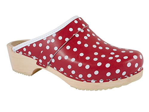 MB Clogs Standardclogs Rot weiß gepunktet - Gr.41 von MB Clogs