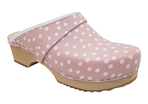 MB Clogs Standardclogs rosa mit weißen Punkten von MB Clogs