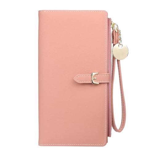 MBACODAI 2020 Frauen Geldbörsen Kostenloser Name Gravur Mode Lange Top Qualität Dünne Weibliche Geldbörse Karte Halter Gelb Marke Brieftasche for Frauen (Color : Pink) von MBACODAI