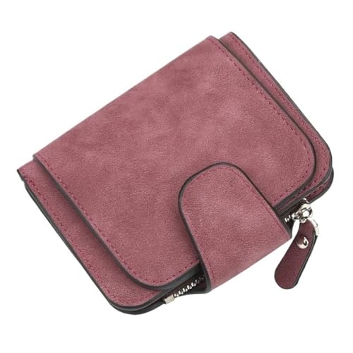 MBACODAI Brieftasche Damen Kurze Geldbörse mit Schnalle, geschliffenes Leder, Münzbörse, Mini-Geldbörsen for Damen (Color : 9) von MBACODAI