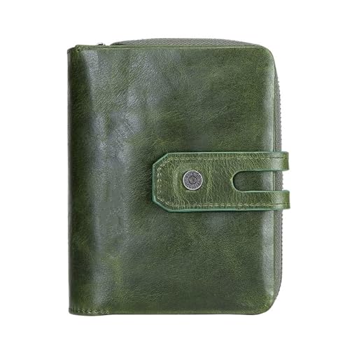 MBACODAI Brieftasche Damen Reißverschluss Leder Kurze Geldbörsen Geldbörse Haspe Knopf Geldbörse mit Kreditkartenhalter (Color : 2) von MBACODAI