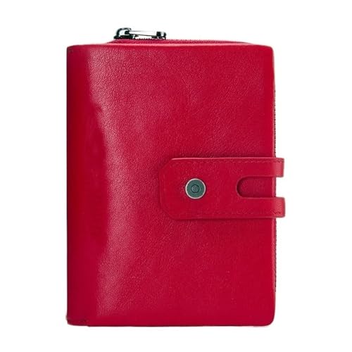 MBACODAI Brieftasche Damen Reißverschluss Leder Kurze Geldbörsen Geldbörse Haspe Knopf Geldbörse mit Kreditkartenhalter (Color : 3) von MBACODAI