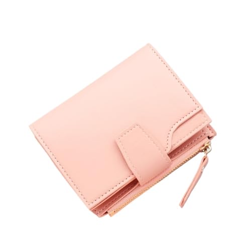 MBACODAI Damen-Geldbörse, Schwarze Damen-Geldbörse, 15 Bits, 2 große Positionen, modischer Kartenhalter, Kreditkartenetui (Color : Pink) von MBACODAI