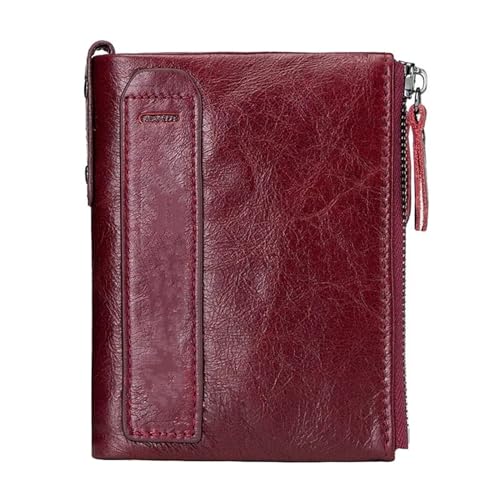 MBACODAI Damen-Geldbörse aus Leder, klein, Bifold, kompakt, Kreditkartenetui, Geldbörse for Damen mit Reißverschlussfach (Color : 7) von MBACODAI