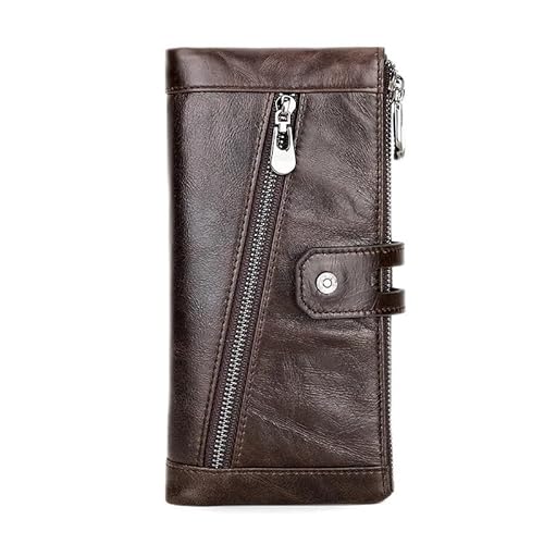 MBACODAI Frauen Brieftasche Mode Leder Brieftasche Karte Halter Weibliche Lange Geldbörse Telefon Tasche Große Kapazität Kupplung Brieftaschen (Color : Coffee) von MBACODAI