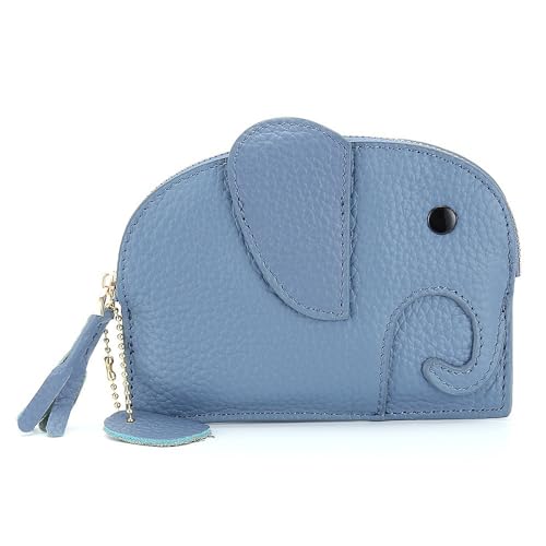 MBACODAI Frauen Geldbörsen Leder Weibliche Reißverschluss Geldbörsen Kleine Geldtasche Niedliche Mini-Geldbörsen Münzkartenhalter (Color : Blau) von MBACODAI