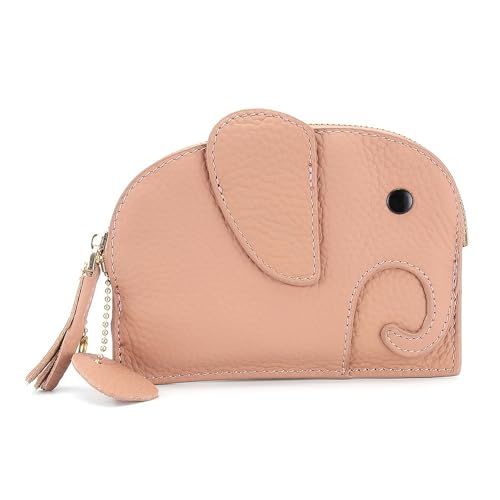 MBACODAI Frauen Geldbörsen Leder Weibliche Reißverschluss Geldbörsen Kleine Geldtasche Niedliche Mini-Geldbörsen Münzkartenhalter (Color : Light pink) von MBACODAI