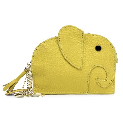 MBACODAI Frauen Geldbörsen Leder Weibliche Reißverschluss Geldbörsen Kleine Geldtasche Niedliche Mini-Geldbörsen Münzkartenhalter (Color : Yellow) von MBACODAI