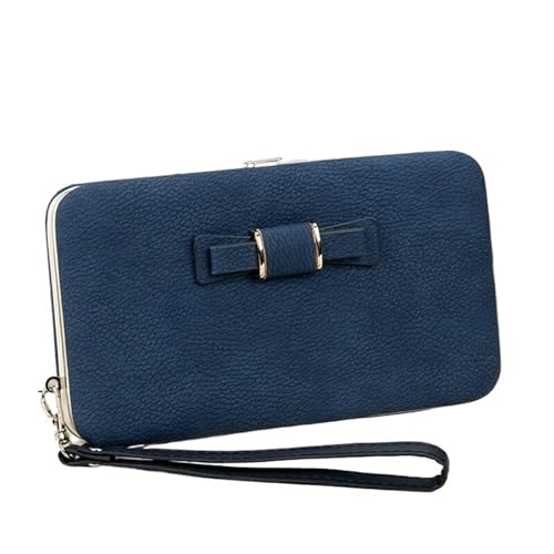 MBACODAI Frauen Geldbörsen Mode Lange Kartenhalter Weibliche Geldbörse Reißverschluss Geldbörse for Frauen (Color : Blau) von MBACODAI