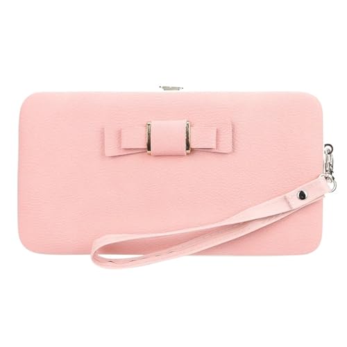 MBACODAI Frauen Geldbörsen Mode Lange Kartenhalter Weibliche Geldbörse Reißverschluss Geldbörse for Frauen (Color : Light Pink) von MBACODAI