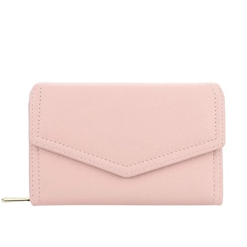 MBACODAI Frauen Geldbörsen Mode Leder Weibliche Geldbörse Kurz Kartenhalter Brieftasche for Frauen (Color : Light Pink) von MBACODAI