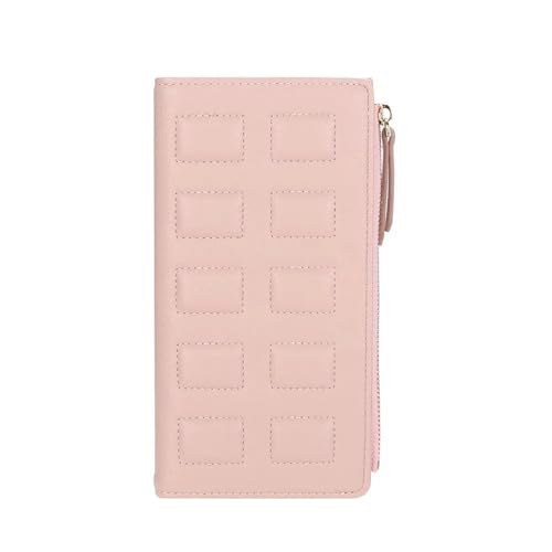 MBACODAI Frauen Geldbörsen Mode Weiches Leder Lange Weibliche Geldbörse Kartenhalter Brieftasche (Color : Pink) von MBACODAI