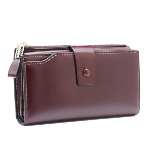 MBACODAI Lange Frauen Geldbörsen Tasche Leder Kartenhalter Reißverschluss Weibliche Geldbörse Münzfach Brieftasche Mädchen (Color : 3) von MBACODAI