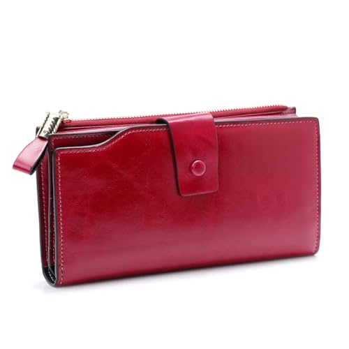 MBACODAI Lange Frauen Geldbörsen Tasche Leder Kartenhalter Reißverschluss Weibliche Geldbörse Münzfach Brieftasche Mädchen (Color : 5) von MBACODAI