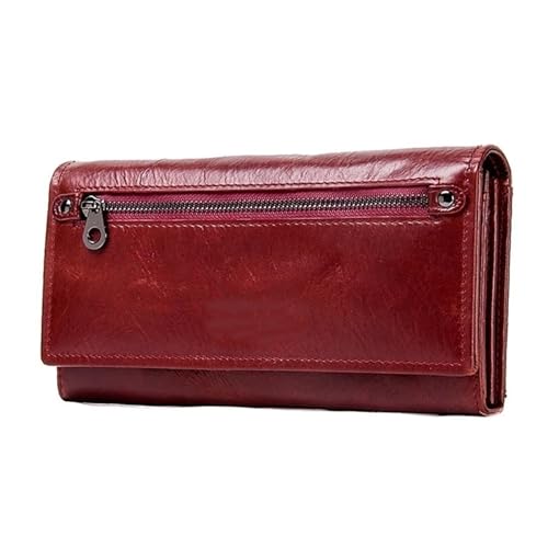 MBACODAI Leder Frauen Lange Geldbörse weibliche Kupplungen Geld Geldbörsen Handtasche Kartenhalter Brieftasche (Color : 4) von MBACODAI