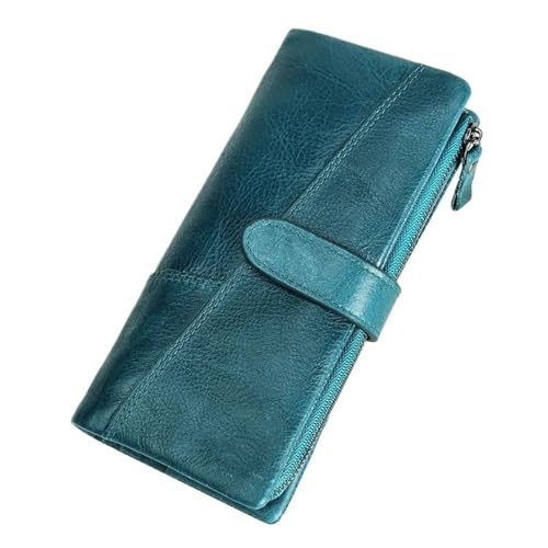 MBACODAI Leder-Geldbörse, modische Geldbörse for Damen, Lange Clutch-Geldbörsen, Taschen, Kartenhalter (Color : Blau) von MBACODAI