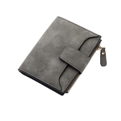 MBACODAI Mode Frauen Geldbörsen Kleine Geldbörsen Reißverschluss Leder Weibliche Geldbörse Kartenhalter Brieftasche (Color : Dark Gray) von MBACODAI