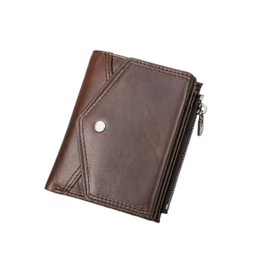 Mini Geld Tasche Leder Brieftasche Frauen Kleine Zipper Geldbörse Weiblichen Kartenhalter Brieftaschen Mode (Color : Coffee) von MBACODAI