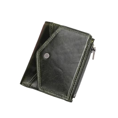 Mini Geld Tasche Leder Brieftasche Frauen Kleine Zipper Geldbörse Weiblichen Kartenhalter Brieftaschen Mode (Color : Grün) von MBACODAI