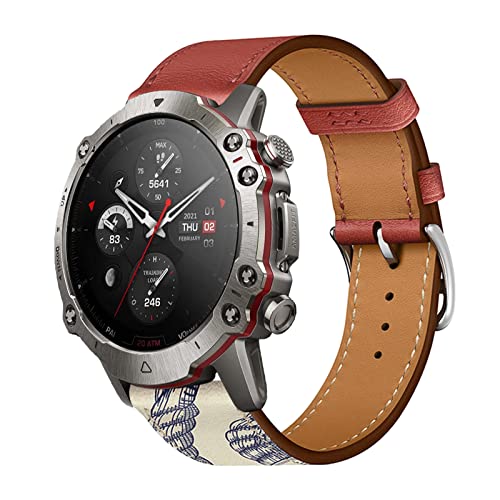 Armband für Amazfit Falcon Band, Weich PU Leder Keine Lücke Armbänder mit Amazfit Falcon Uhrenarmbänder Loop für Herren Damen Einstellbar Lederarmband mit Amazfit Falcon (A,Falcon) von MBAFIT