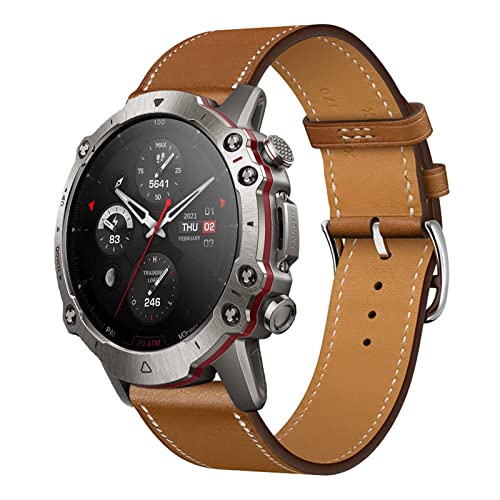 Armband für Amazfit Falcon Band, Weich PU Leder Keine Lücke Armbänder mit Amazfit Falcon Uhrenarmbänder Loop für Herren Damen Einstellbar Lederarmband mit Amazfit Falcon (B,Falcon) von MBAFIT