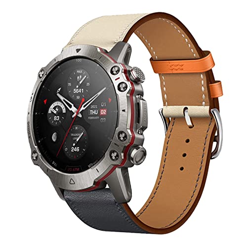 Armband für Amazfit Falcon Band, Weich PU Leder Keine Lücke Armbänder mit Amazfit Falcon Uhrenarmbänder Loop für Herren Damen Einstellbar Lederarmband mit Amazfit Falcon (L,Falcon) von MBAFIT