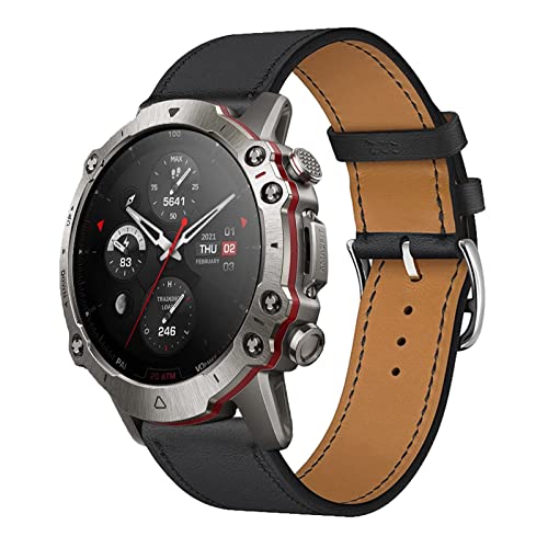 Armband für Amazfit Falcon Band, Weich PU Leder Keine Lücke Armbänder mit Amazfit Falcon Uhrenarmbänder Loop für Herren Damen Einstellbar Lederarmband mit Amazfit Falcon (R,Falcon) von MBAFIT