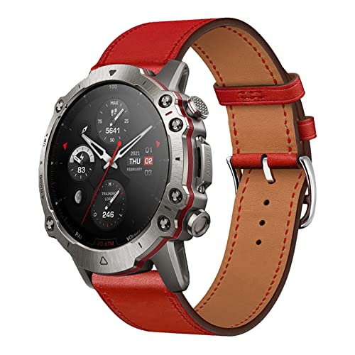 Armband für Amazfit Falcon Band, Weich PU Leder Keine Lücke Armbänder mit Amazfit Falcon Uhrenarmbänder Loop für Herren Damen Einstellbar Lederarmband mit Amazfit Falcon (X,Falcon) von MBAFIT