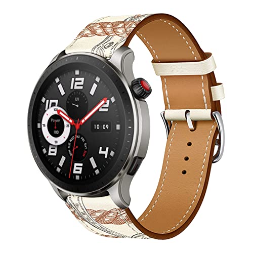 Armband für Amazfit GTR 3/GTR 3 Pro Band, Weich PU Leder Keine Lücke Armbänder mit Amazfit GTR 3 Pro/GTR 3 Uhrenarmbänder Loop für Herren Damen Lederarmband mit Amazfit GTR3/GTR3 Pro (D,GTR3/GTR3 Pro) von MBAFIT