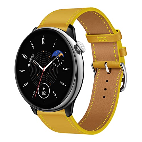 Armband für Amazfit GTR Mini Band, Weich PU Leder Keine Lücke Armbänder mit Amazfit GTR Mini Uhrenarmbänder Loop für Herren Damen Einstellbar Lederarmband mit Amazfit GTR Mini (B,GTR Mini) von MBAFIT