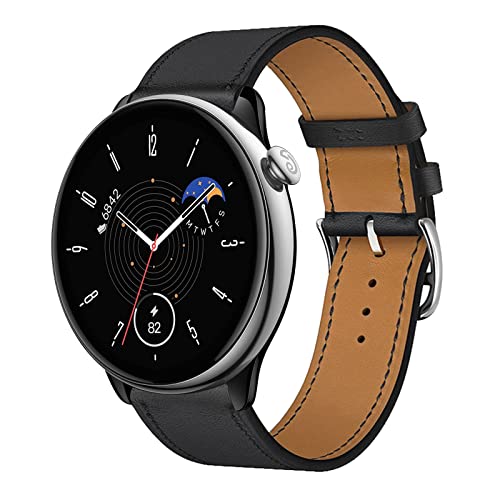 Armband für Amazfit GTR Mini Band, Weich PU Leder Keine Lücke Armbänder mit Amazfit GTR Mini Uhrenarmbänder Loop für Herren Damen Einstellbar Lederarmband mit Amazfit GTR Mini (E,GTR Mini) von MBAFIT