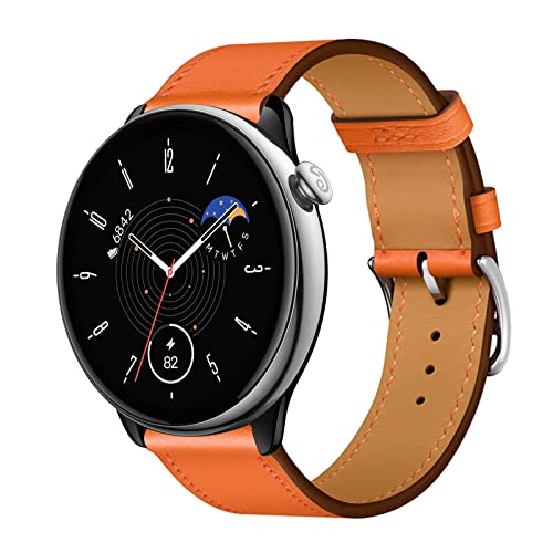 Armband für Amazfit GTR Mini Band, Weich PU Leder Keine Lücke Armbänder mit Amazfit GTR Mini Uhrenarmbänder Loop für Herren Damen Einstellbar Lederarmband mit Amazfit GTR Mini (J,GTR Mini) von MBAFIT