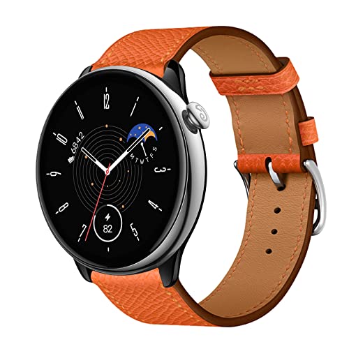 Armband für Amazfit GTR Mini Band, Weich PU Leder Keine Lücke Armbänder mit Amazfit GTR Mini Uhrenarmbänder Loop für Herren Damen Einstellbar Lederarmband mit Amazfit GTR Mini (M,GTR Mini) von MBAFIT