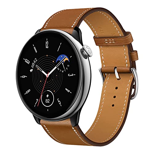 Armband für Amazfit GTR Mini Band, Weich PU Leder Keine Lücke Armbänder mit Amazfit GTR Mini Uhrenarmbänder Loop für Herren Damen Einstellbar Lederarmband mit Amazfit GTR Mini (P,GTR Mini) von MBAFIT