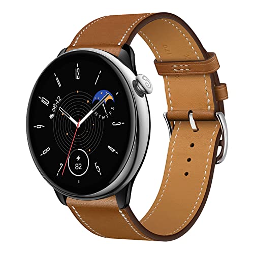 Armband für Amazfit GTR Mini - Weiches PU Leder Ohne Lücke, Einstellbares Uhrenarmband für Herren und Damen (P, GTR Mini) von MBAFIT