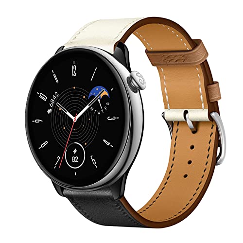 Armband für Amazfit GTR Mini Band, Weich PU Leder Keine Lücke Armbänder mit Amazfit GTR Mini Uhrenarmbänder Loop für Herren Damen Einstellbar Lederarmband mit Amazfit GTR Mini (W,GTR Mini) von MBAFIT