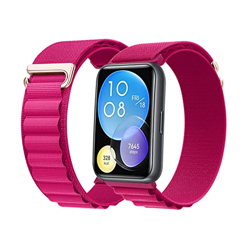MBAFIT Armband für Huawei Watch Fit 2, Sport Loop Armband, 22 mm, Rosa, E, Atmungsaktiv, Schweißresistent, G-Haken, Wasserfest, Uhrenarmband von MBAFIT