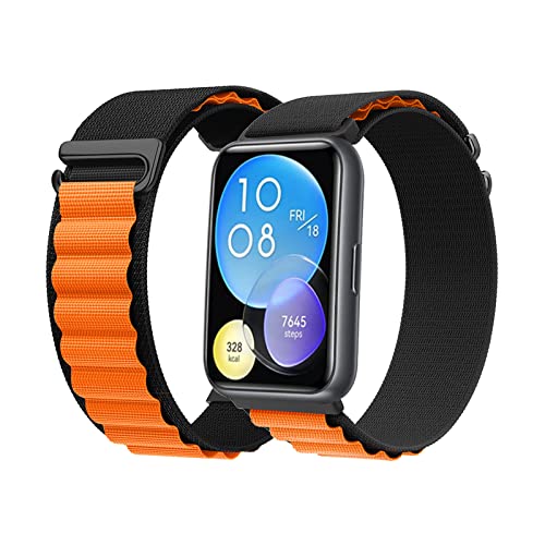 MBAFIT Armband für Huawei Watch Fit 2, Sport G-Haken, Weiches Nylon, Atmungsaktiv, Schweißresistent, 22 Millimeter, Schwarz, Unisex, Sportlich, Wasserfest, Uhrenarmband von MBAFIT