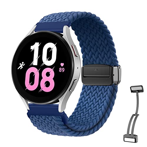 MBAFIT Armband für Samsung Galaxy Watch 5 40mm/44mm Armband, Weich Nylon Geflochten Armbänder mit Samsung Watch 5 40mm/44mm Armbänder Magnetische Nylonarmband für Galaxy Watch 5 40mm/44mm (B,Watch 5) von MBAFIT