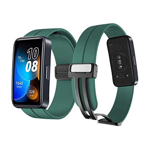 MBAFIT Armband für Huawei Band 8 Armband, Weiches Silikon Magnetisch Armband mit Huawei Band 8 Armbänder Atmungsaktiv Band für Damen Herren Armband mit Band 8 Armband (L,Band 8) von MBAFIT