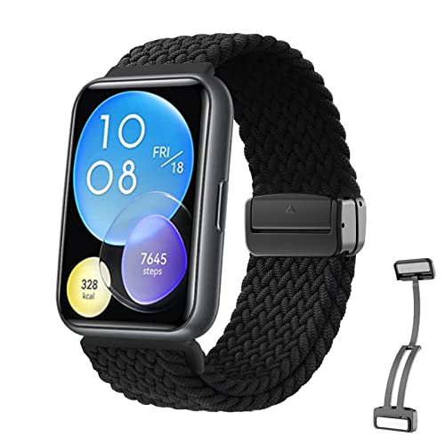 MBAFIT Armband für Huawei Watch Fit 2 Armband, Weich Nylon Geflochten Armbänder mit Huawei Watch Fit 2 Armbänder Magnetische Nylonarmband für Watch Fit 2 (L,Watch Fit 2) von MBAFIT