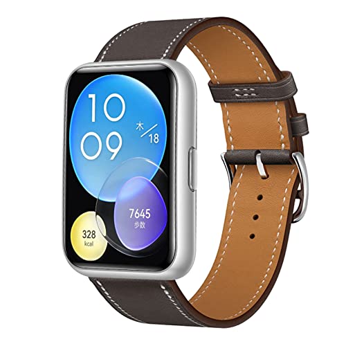 MBAFIT Lederarmband für Huawei Watch Fit 2 Armband Leichtgewicht PU Leder Armbänder mit Huawei Watch Fit 2 Leder Armband für Damen Herren Schlank Uhrenarmbänder mit Huawei Watch Fit 2 (C,Watch Fit2) von MBAFIT