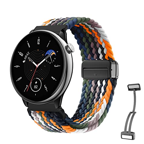 Nylonarmband für Amazfit GTR Mini Armband Nylon Geflochten Magnetische Armbänder mit Amazfit GTR Mini Armband für Damen Herren Armband mit Amazfit GTR Mini Armband (D,GTR Mini) von MBAFIT