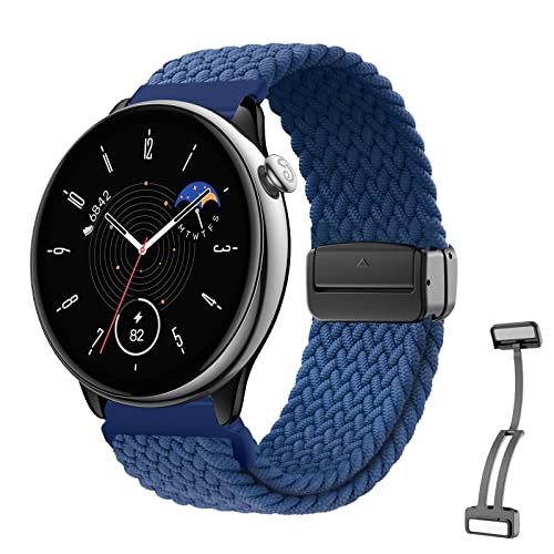 Nylonarmband für Amazfit GTR Mini Armband Nylon Geflochten Magnetische Armbänder mit Amazfit GTR Mini Armband für Damen Herren Armband mit Amazfit GTR Mini Armband (L,GTR Mini) von MBAFIT