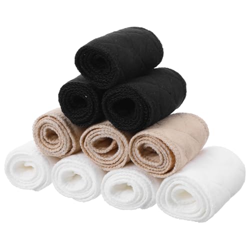 MBAIYO 10 Stück Wiederverwendbare Baumwolle BH Einlagen, Konturierte Rechteckige Schweißabsorbier Ende Pads unter den Brüsten Schweißabsorber Schweißeinlagen Frauen Unterbrustschutz Sport 3 Farben von MBAIYO