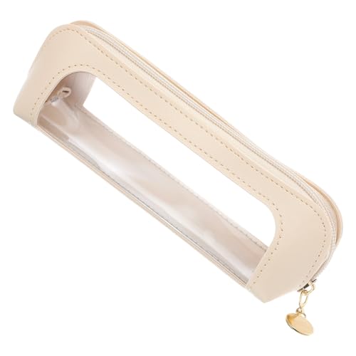 MBAIYO Kleine transparente Make-up-Pinsel-Tasche, PU-Leder, Reise-Make-up, wasserdichte Make-up-Tasche, tragbar, transparent, wasserdicht, Kosmetik-Organizer-Tasche mit Reißverschluss für Damen von MBAIYO