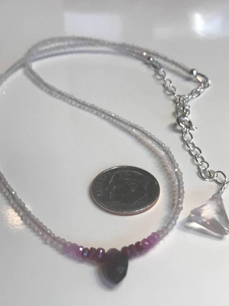 Granat, Rosa Saphir Ombre, & Rosenquarz von MBGemsDesigns