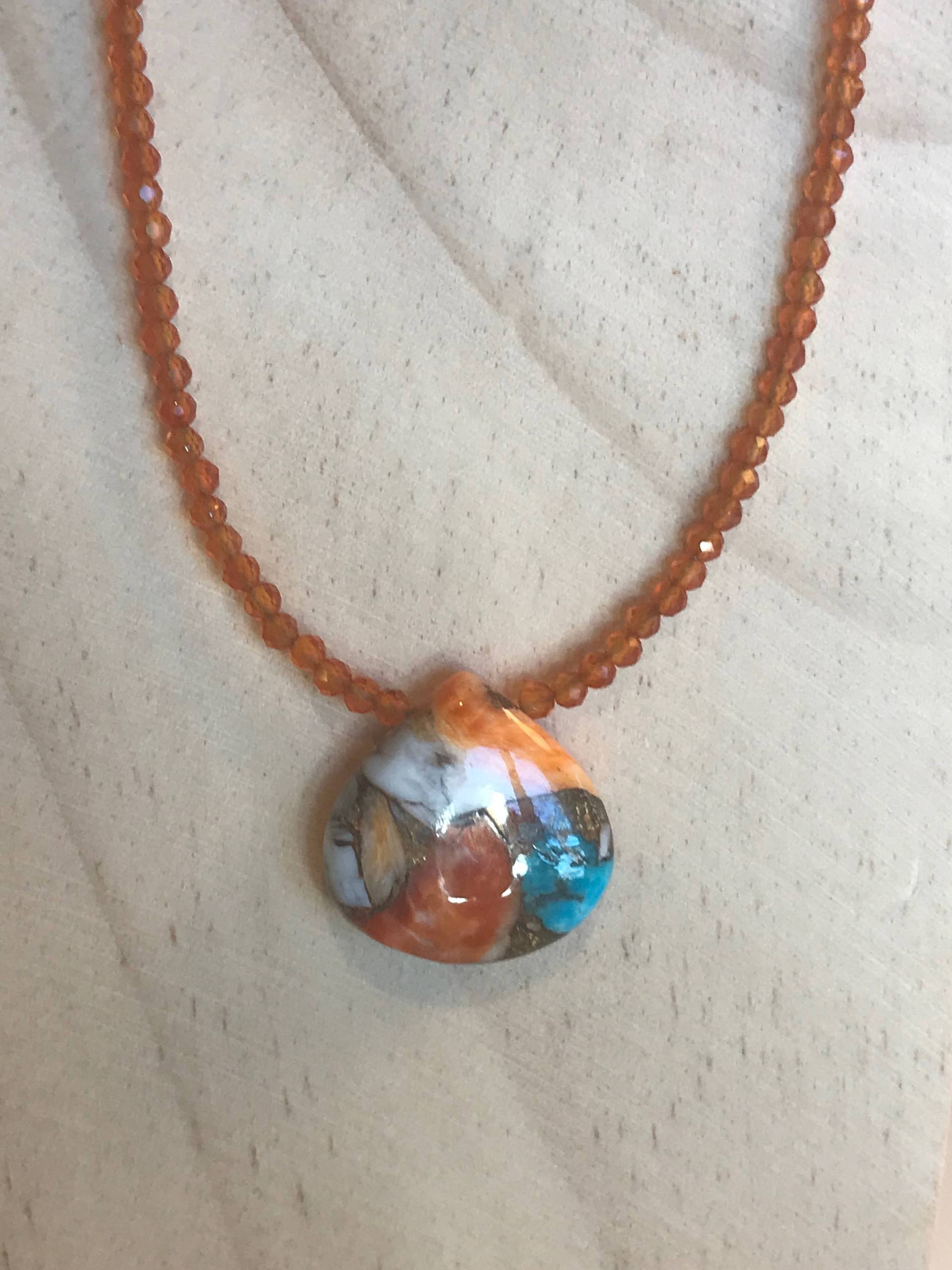 Karneol Und Oyster Kupfer Türkis Halskette Karneol Und Oyster Kupfer Türkis Halskette von MBGemsDesigns