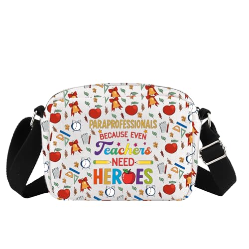 MBMSO Paraprofessional Crossbody-Tasche Paraprofessional Dankeschön-Geschenke für Assistenten Lehrer, weil auch Lehrer Helden brauchen, Paraprofessional Hb-cb, Kleine Umhängetasche von MBMSO